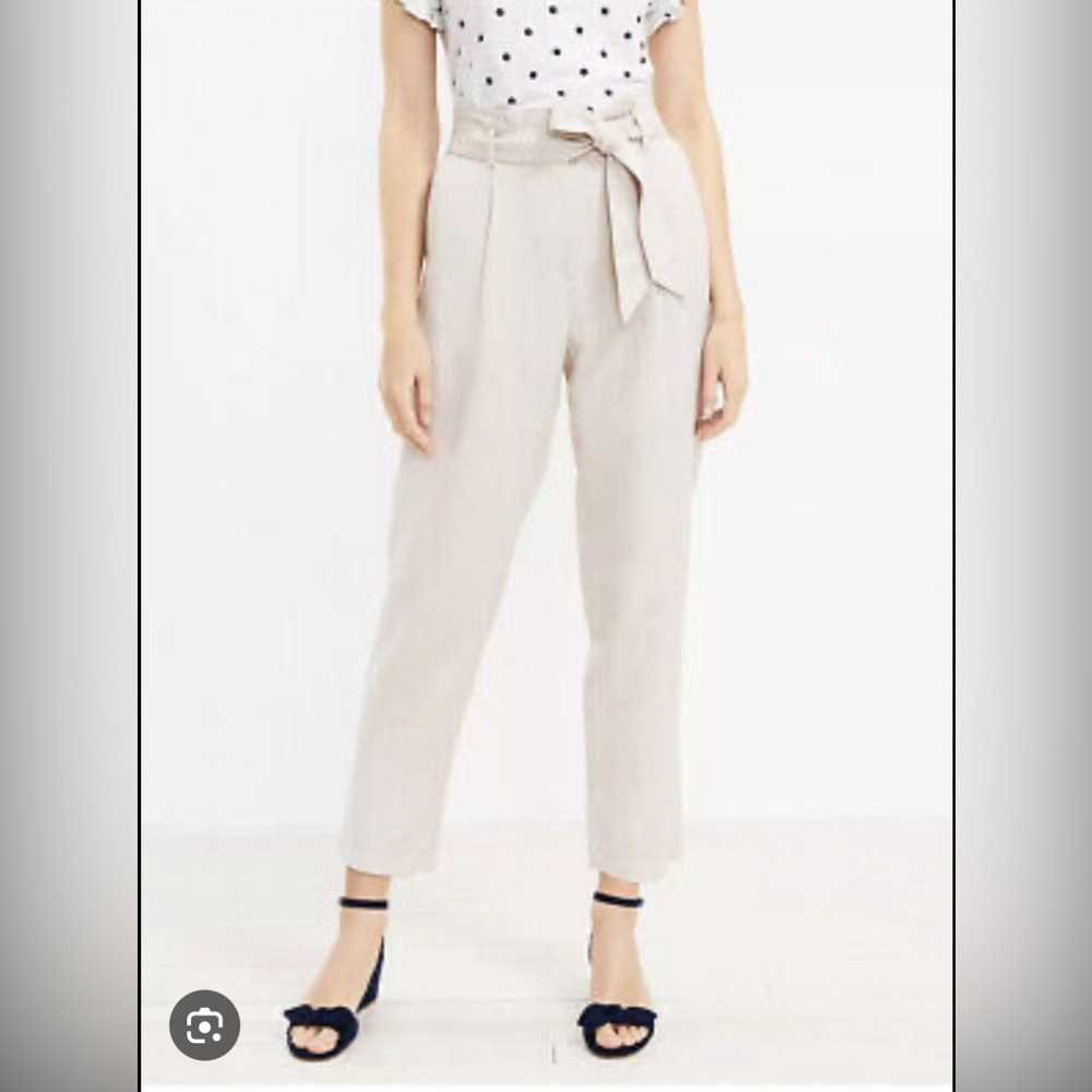 Loft Rayann Linen Paperbag pants Petite XS NWT  Never Opened!